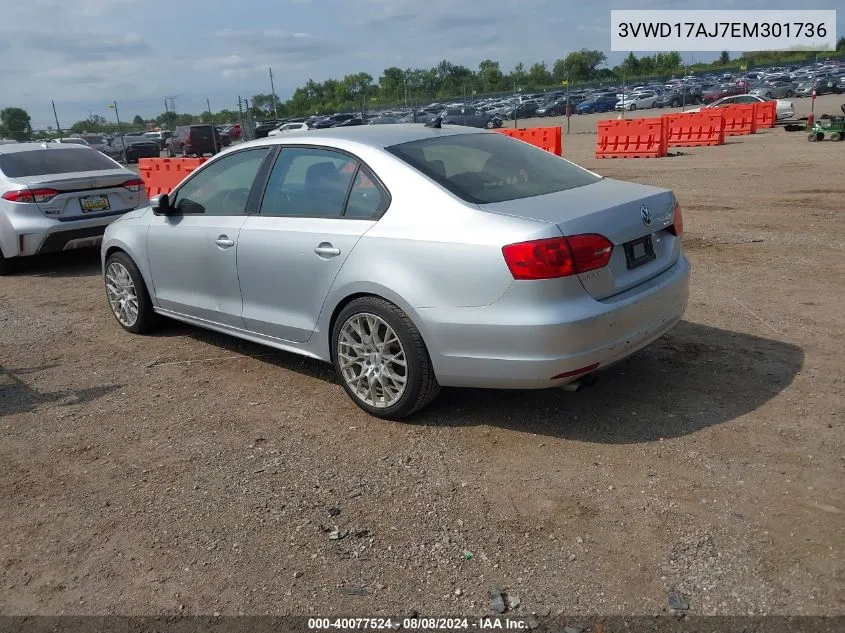 3VWD17AJ7EM301736 2014 Volkswagen Jetta 1.8T Se