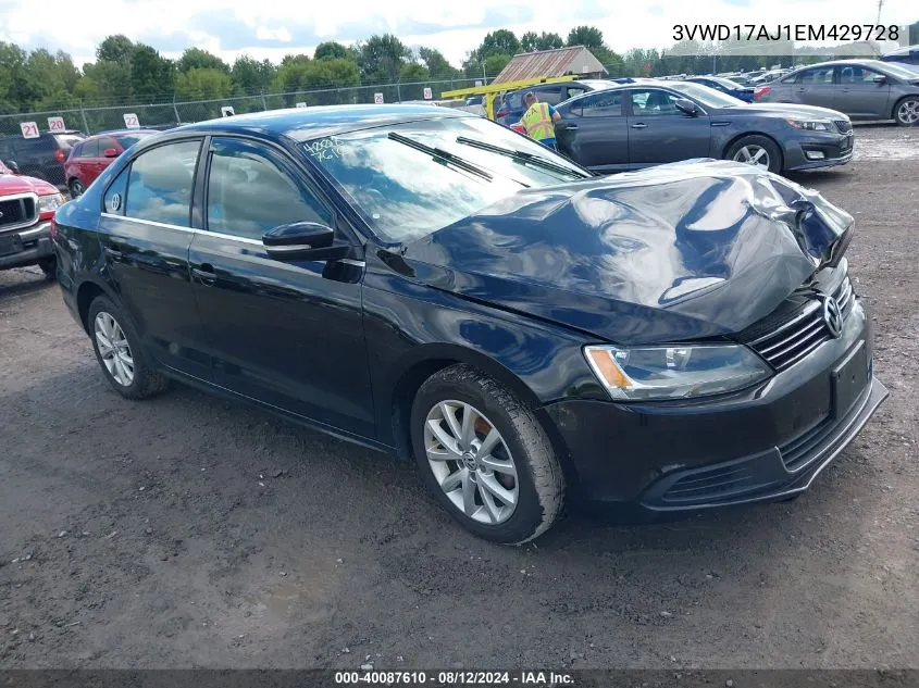 2014 Volkswagen Jetta 1.8T Se VIN: 3VWD17AJ1EM429728 Lot: 40087610