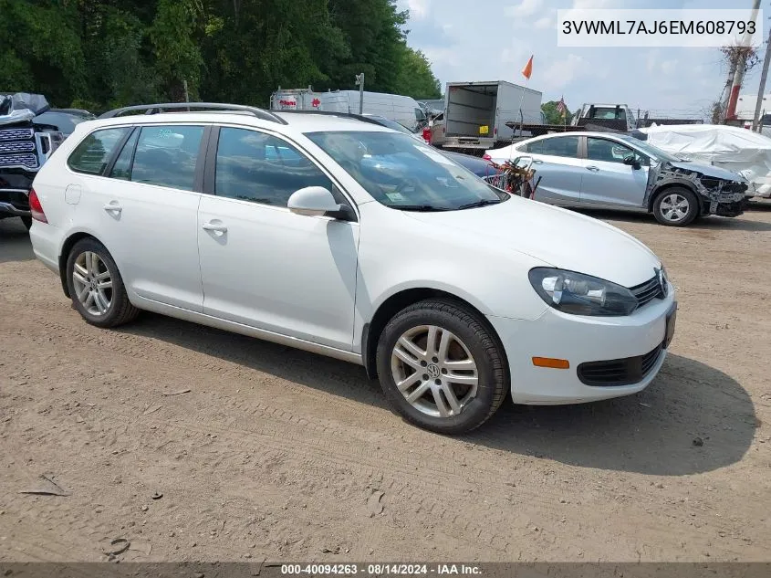 2014 Volkswagen Jetta Sportwagen 2.0L Tdi VIN: 3VWML7AJ6EM608793 Lot: 40094263