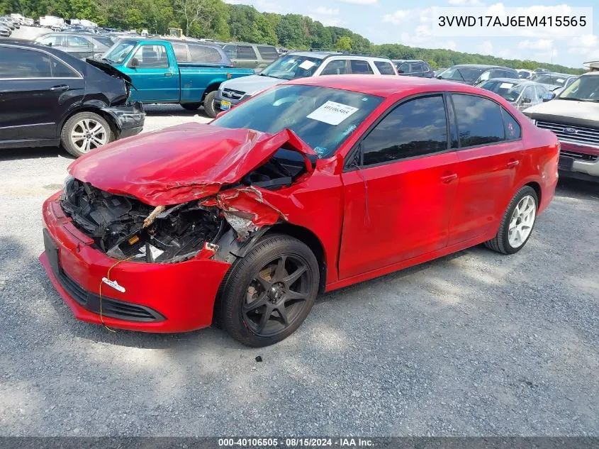 2014 Volkswagen Jetta 1.8T Se VIN: 3VWD17AJ6EM415565 Lot: 40106505