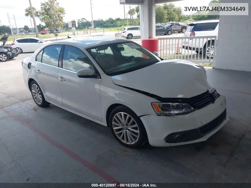 2014 Volkswagen Jetta Tdi VIN: 3VWLL7AJ4EM334649 Lot: 40120897