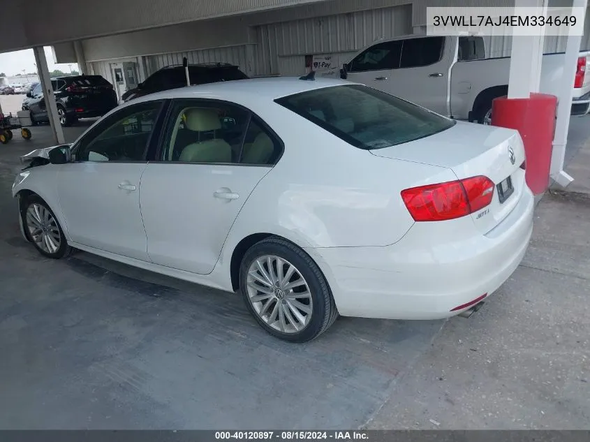 2014 Volkswagen Jetta Tdi VIN: 3VWLL7AJ4EM334649 Lot: 40120897