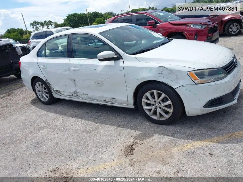 2014 Volkswagen Jetta 1.8T Se VIN: 3VWD17AJ9EM407881 Lot: 40162643