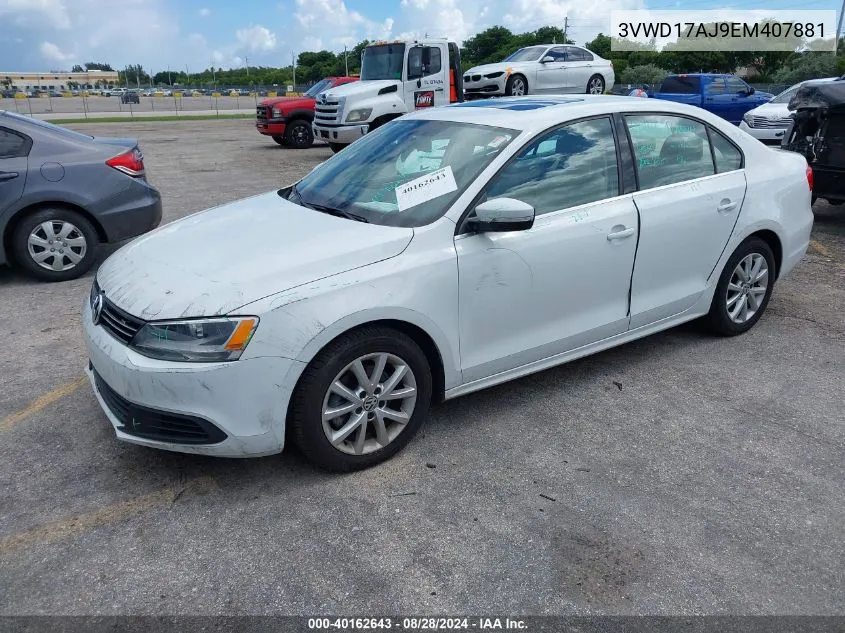 2014 Volkswagen Jetta 1.8T Se VIN: 3VWD17AJ9EM407881 Lot: 40162643