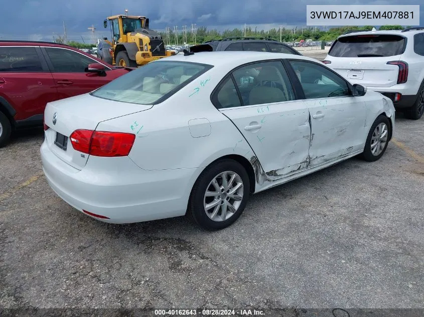 2014 Volkswagen Jetta 1.8T Se VIN: 3VWD17AJ9EM407881 Lot: 40162643