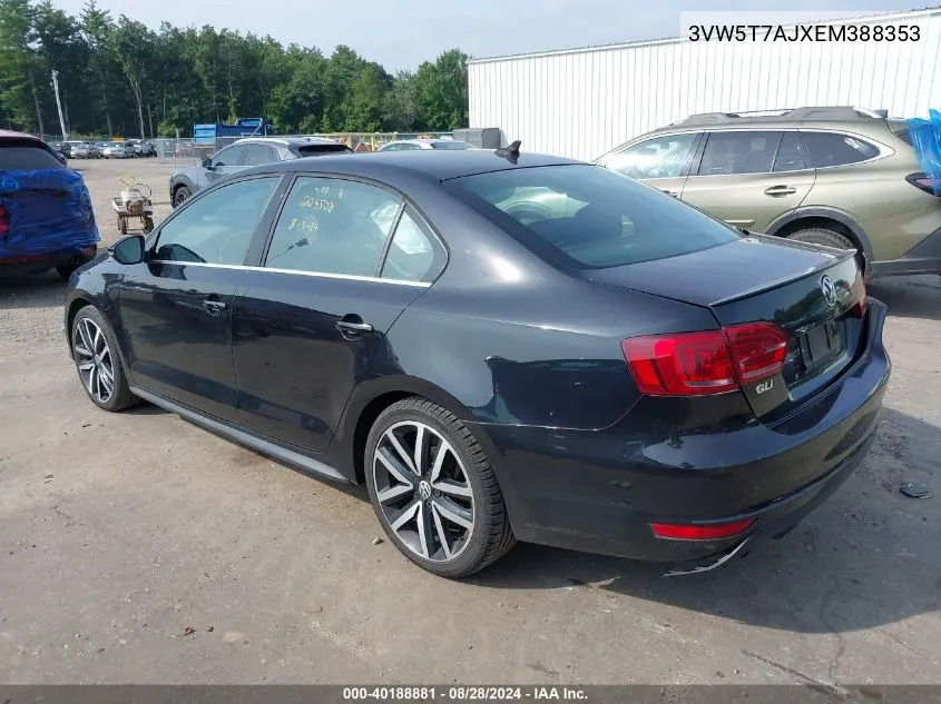 3VW5T7AJXEM388353 2014 Volkswagen Jetta Gli Autobahn W/Nav