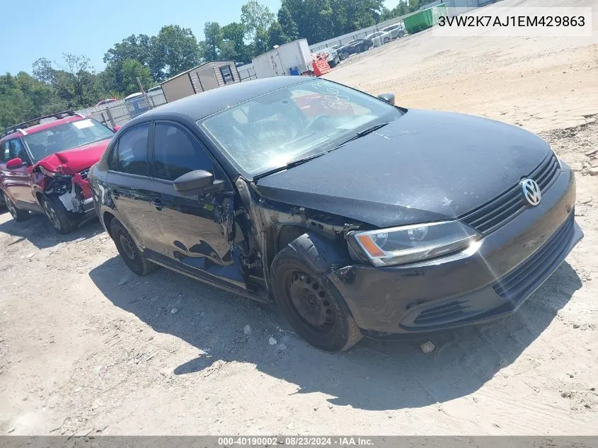 2014 Volkswagen Jetta 2.0L S VIN: 3VW2K7AJ1EM429863 Lot: 40190002