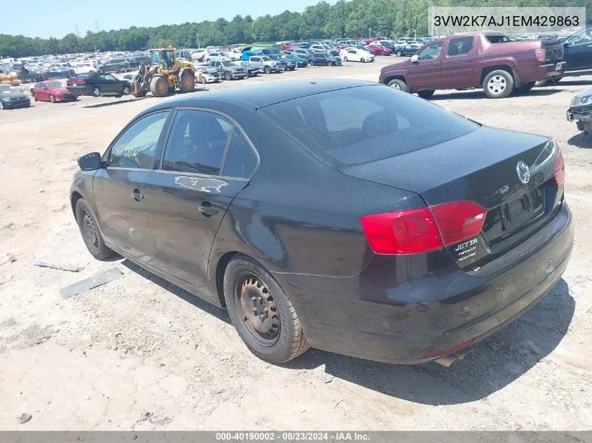 3VW2K7AJ1EM429863 2014 Volkswagen Jetta 2.0L S