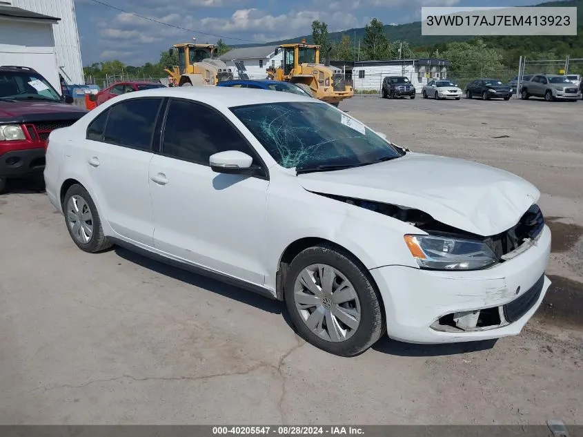 2014 Volkswagen Jetta 1.8T Se VIN: 3VWD17AJ7EM413923 Lot: 40205547