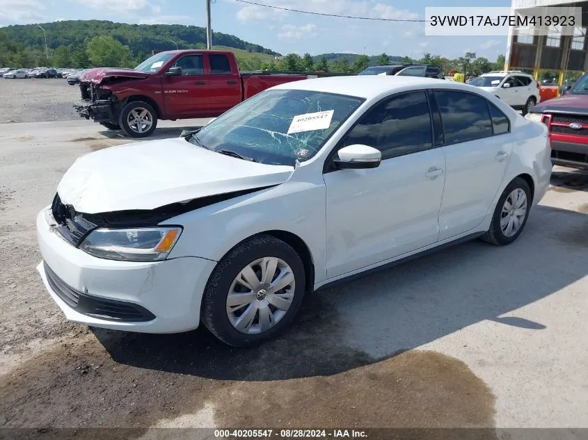 2014 Volkswagen Jetta 1.8T Se VIN: 3VWD17AJ7EM413923 Lot: 40205547