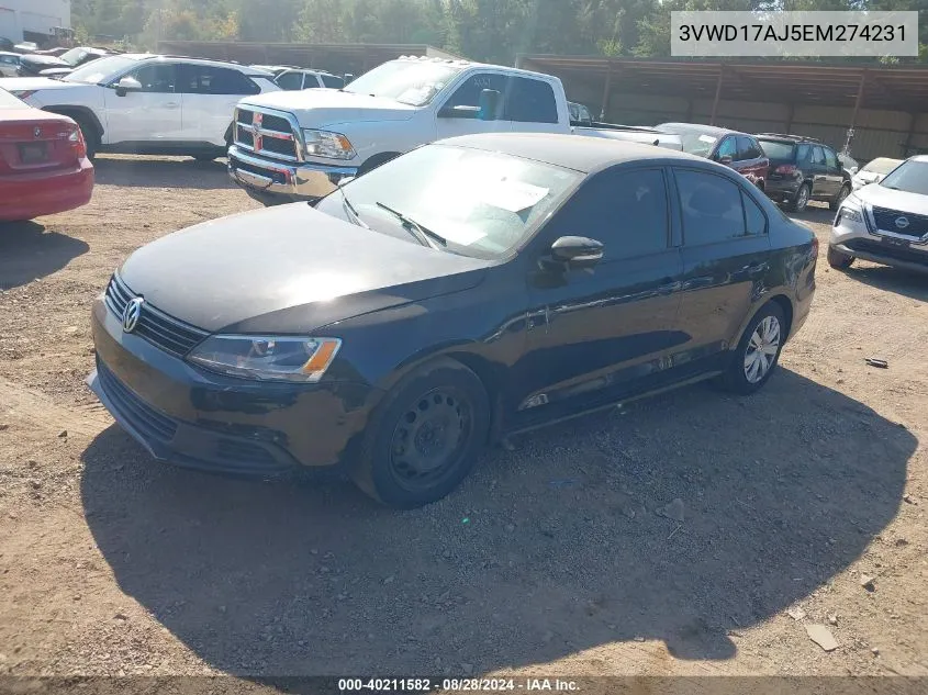 3VWD17AJ5EM274231 2014 Volkswagen Jetta 1.8T Se