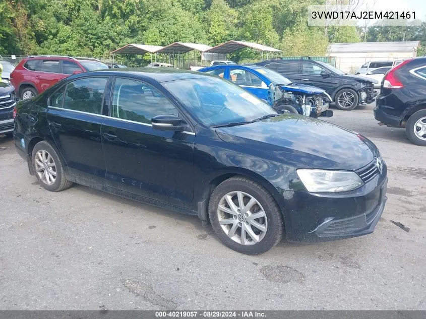 2014 Volkswagen Jetta 1.8T Se VIN: 3VWD17AJ2EM421461 Lot: 40219057