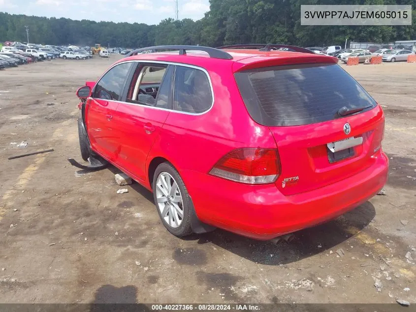 2014 Volkswagen Jetta Sportwagen 2.5L Se VIN: 3VWPP7AJ7EM605015 Lot: 40227366