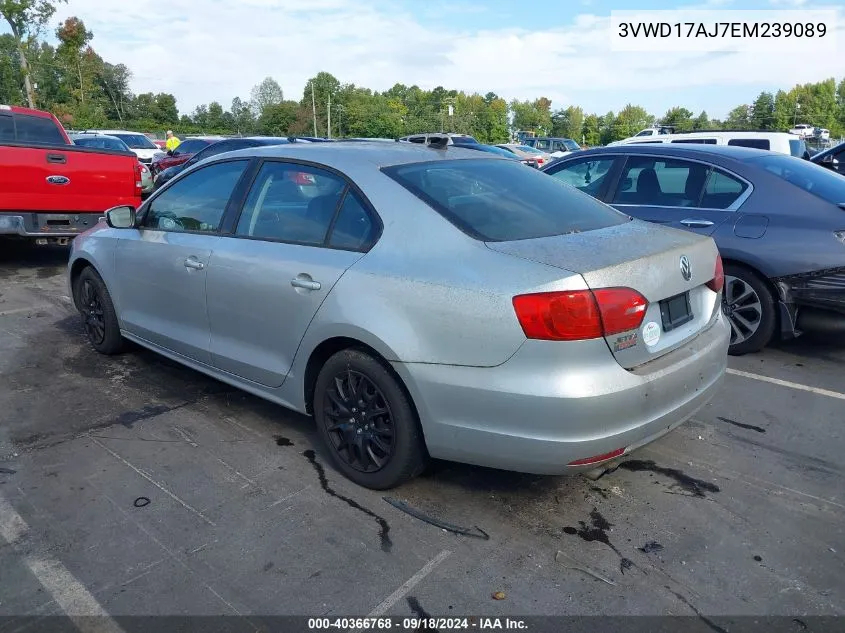 2014 Volkswagen Jetta 1.8T Se VIN: 3VWD17AJ7EM239089 Lot: 40366768