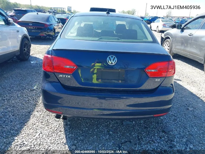 2014 Volkswagen Jetta 2.0L Tdi VIN: 3VWLL7AJ1EM405936 Lot: 40466995