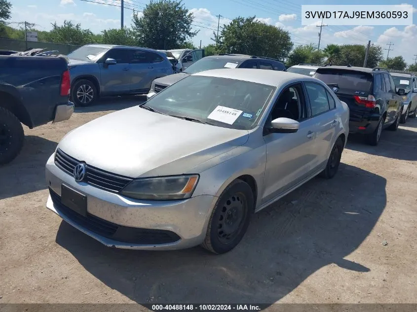 2014 Volkswagen Jetta 1.8T Se VIN: 3VWD17AJ9EM360593 Lot: 40488148