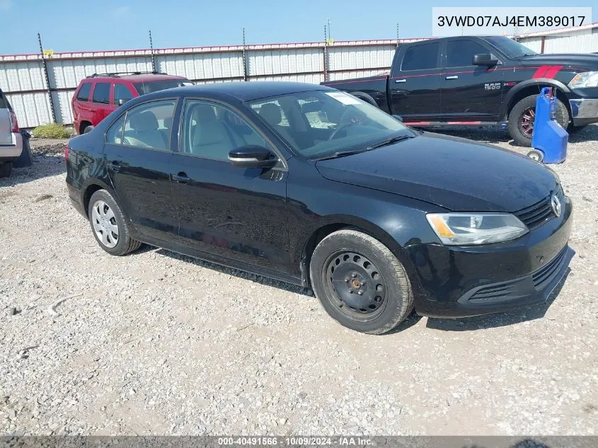 2014 Volkswagen Jetta Se VIN: 3VWD07AJ4EM389017 Lot: 40491566