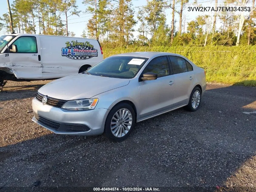 2014 Volkswagen Jetta 2.0L S VIN: 3VW2K7AJ7EM334353 Lot: 40494574