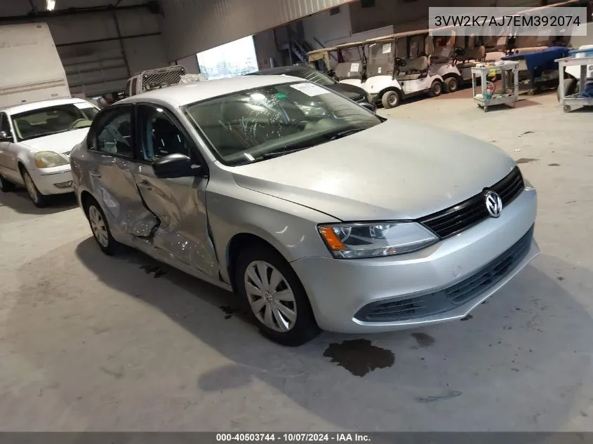 2014 Volkswagen Jetta S VIN: 3VW2K7AJ7EM392074 Lot: 40503744