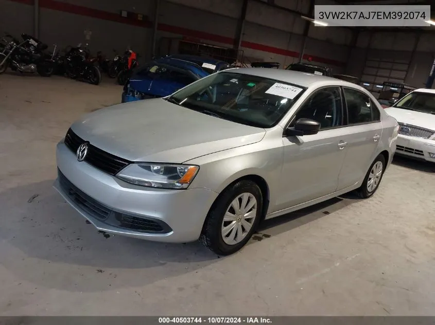 2014 Volkswagen Jetta S VIN: 3VW2K7AJ7EM392074 Lot: 40503744