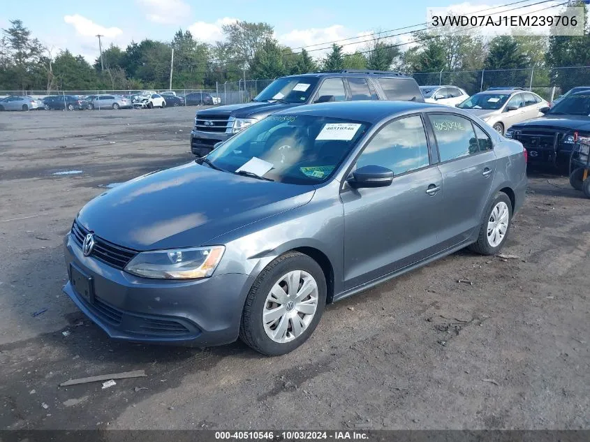 2014 Volkswagen Jetta 1.8T Se VIN: 3VWD07AJ1EM239706 Lot: 40510546