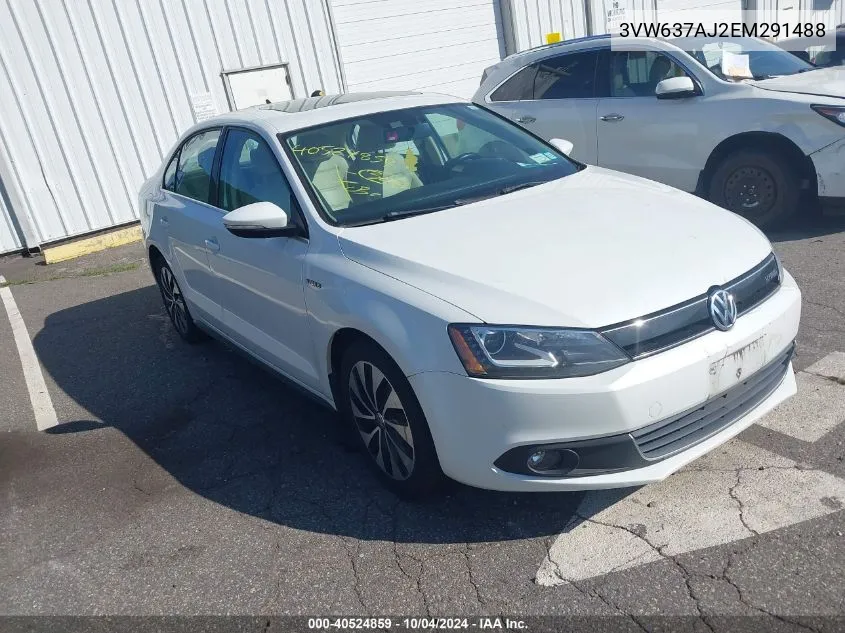 2014 Volkswagen Jetta Hybrid Sel Premium VIN: 3VW637AJ2EM291488 Lot: 40524859