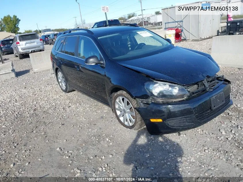 2014 Volkswagen Jetta Sportwagen 2.5L S/2.5L Se VIN: 3VWPP7AJ1EM605138 Lot: 40537107