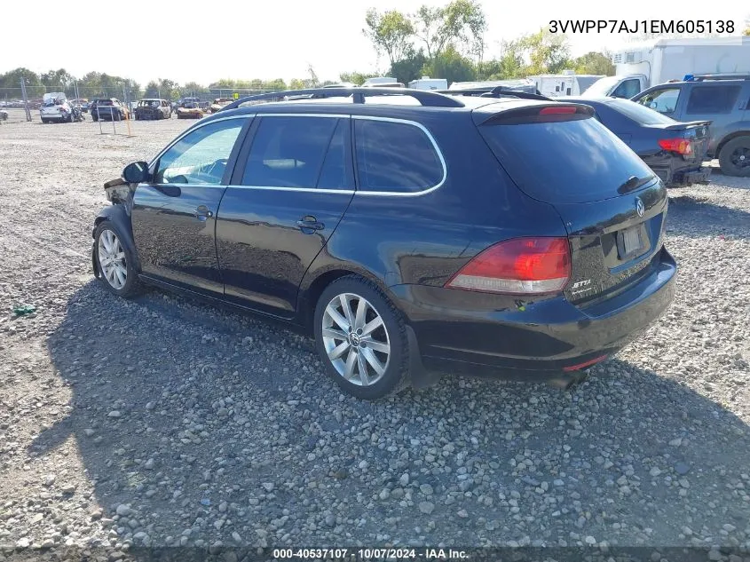 2014 Volkswagen Jetta Sportwagen 2.5L S/2.5L Se VIN: 3VWPP7AJ1EM605138 Lot: 40537107