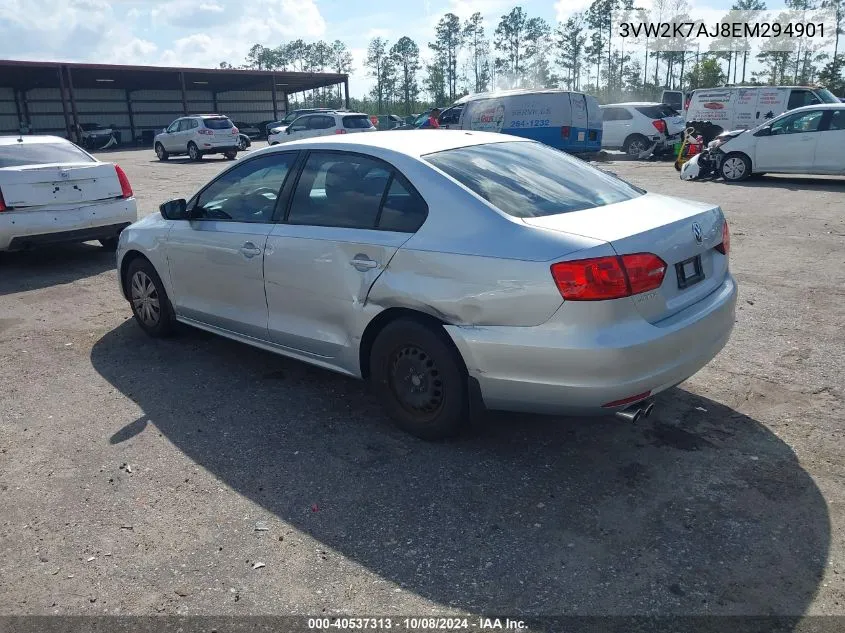 2014 Volkswagen Jetta S VIN: 3VW2K7AJ8EM294901 Lot: 40537313