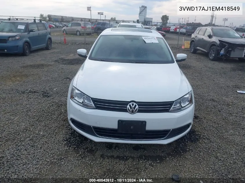 2014 Volkswagen Jetta 1.8T Se VIN: 3VWD17AJ1EM418549 Lot: 40542612