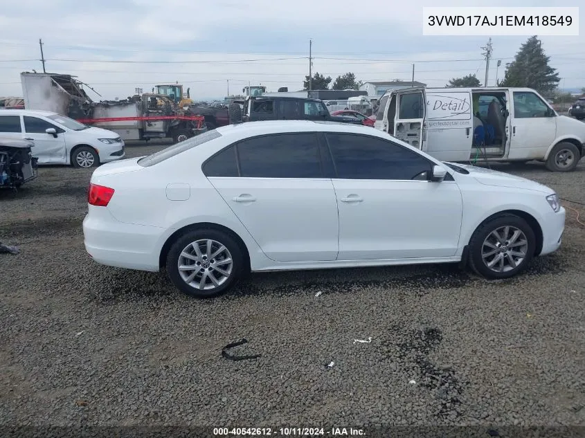 2014 Volkswagen Jetta 1.8T Se VIN: 3VWD17AJ1EM418549 Lot: 40542612