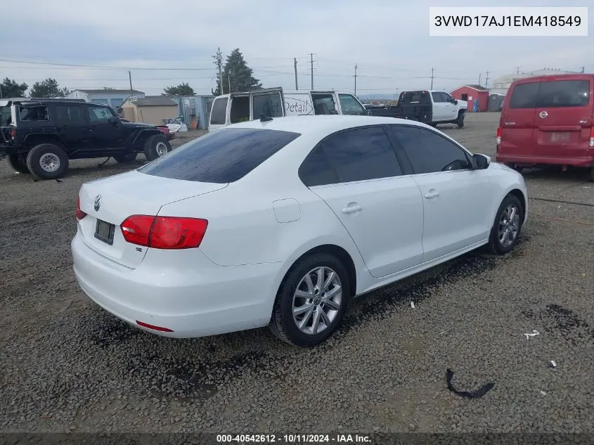 2014 Volkswagen Jetta 1.8T Se VIN: 3VWD17AJ1EM418549 Lot: 40542612