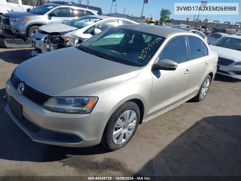 2014 Volkswagen Jetta 1.8T Se VIN: 3VWD17AJXEM268988 Lot: 40559729