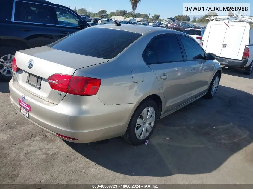 2014 Volkswagen Jetta 1.8T Se VIN: 3VWD17AJXEM268988 Lot: 40559729