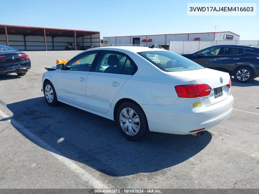 2014 Volkswagen Jetta 1.8T Se VIN: 3VWD17AJ4EM416603 Lot: 40562872