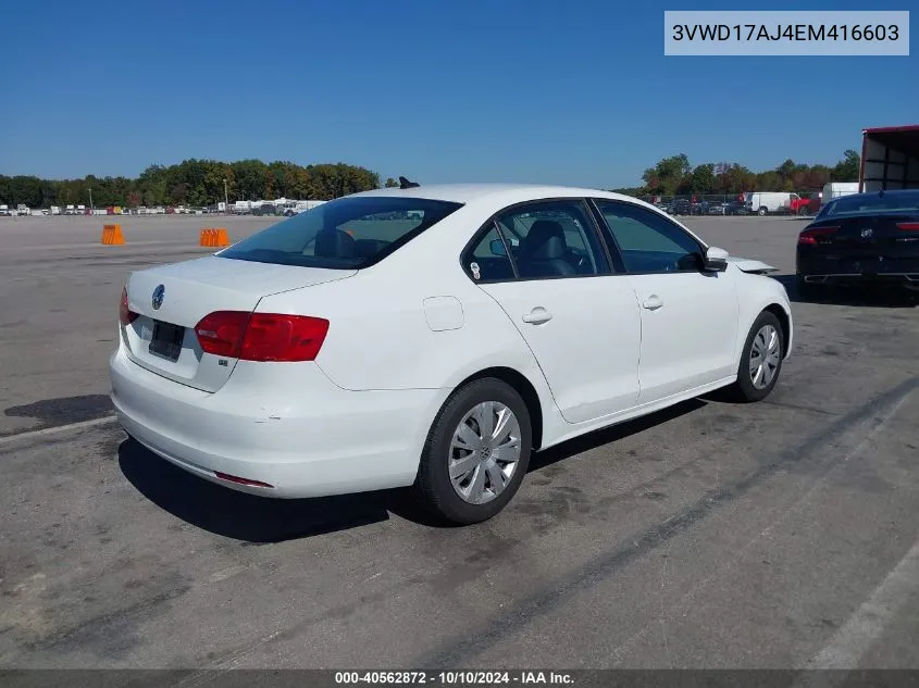 2014 Volkswagen Jetta 1.8T Se VIN: 3VWD17AJ4EM416603 Lot: 40562872