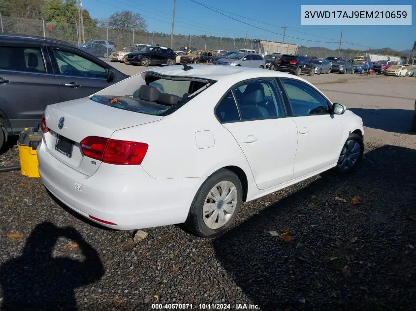 2014 Volkswagen Jetta Se VIN: 3VWD17AJ9EM210659 Lot: 40570871