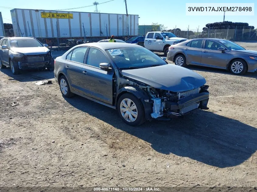 2014 Volkswagen Jetta 1.8T Se VIN: 3VWD17AJXEM278498 Lot: 40571140