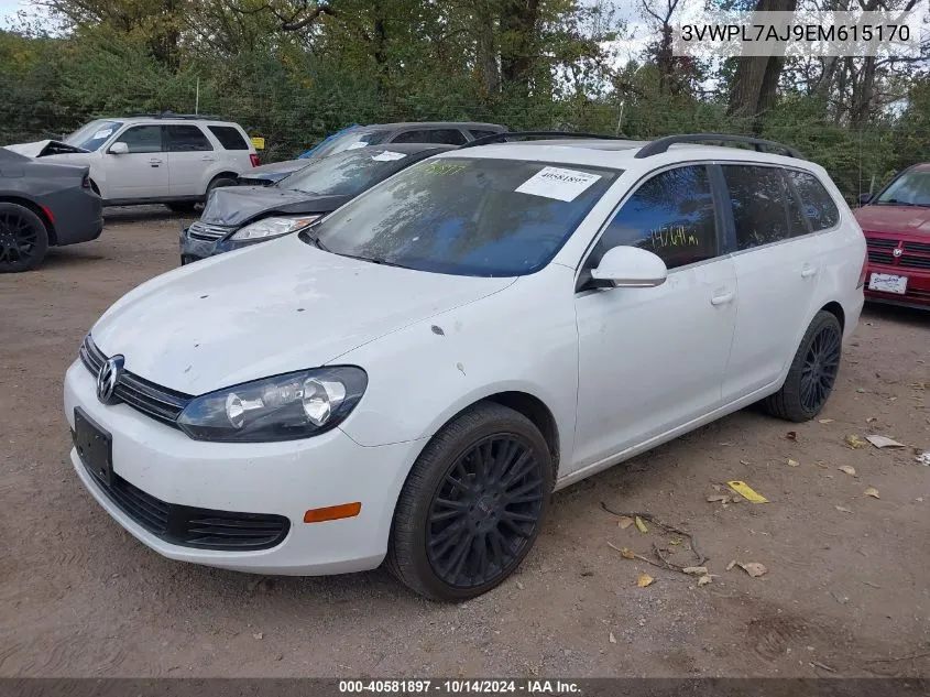 2014 Volkswagen Jetta Sportwagen 2.0L Tdi VIN: 3VWPL7AJ9EM615170 Lot: 40581897