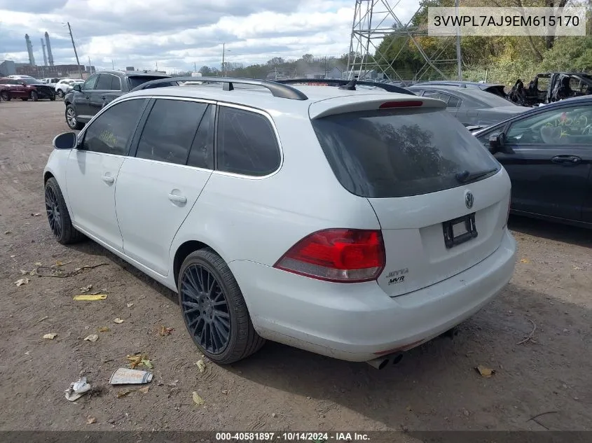 2014 Volkswagen Jetta Sportwagen 2.0L Tdi VIN: 3VWPL7AJ9EM615170 Lot: 40581897