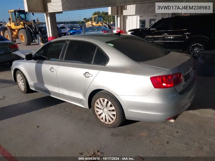 2014 Volkswagen Jetta 1.8T Se VIN: 3VWD17AJ4EM238983 Lot: 40593810