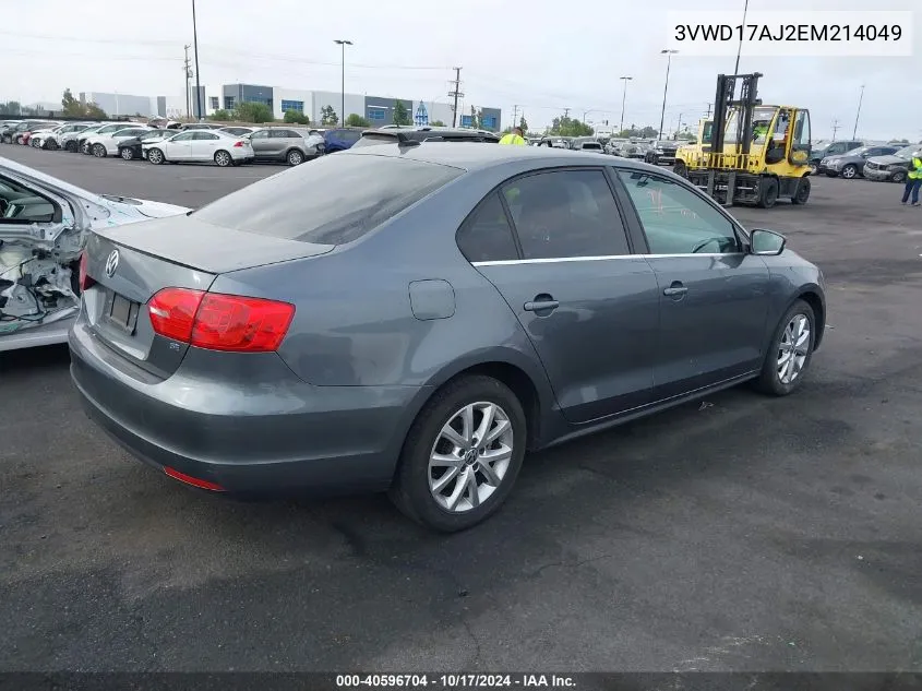 2014 Volkswagen Jetta Se VIN: 3VWD17AJ2EM214049 Lot: 40596704