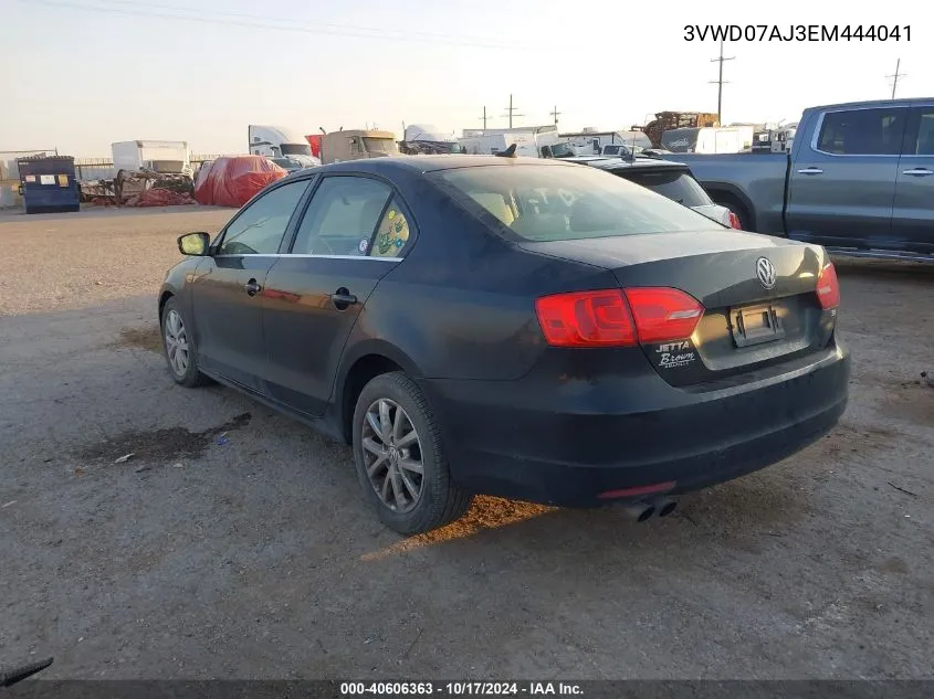 2014 Volkswagen Jetta Se VIN: 3VWD07AJ3EM444041 Lot: 40606363