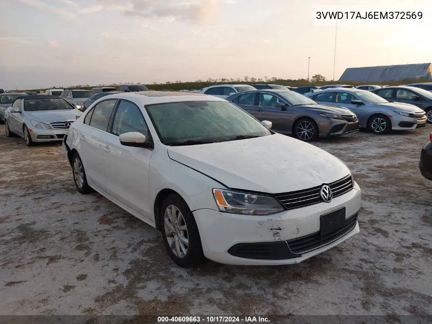 2014 Volkswagen Jetta Se VIN: 3VWD17AJ6EM372569 Lot: 40609663