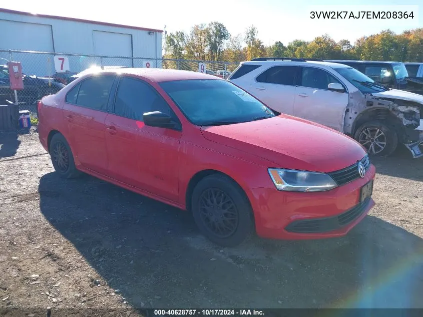 2014 Volkswagen Jetta 2.0L S VIN: 3VW2K7AJ7EM208364 Lot: 40628757