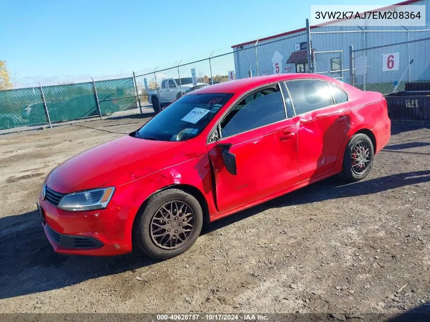 2014 Volkswagen Jetta 2.0L S VIN: 3VW2K7AJ7EM208364 Lot: 40628757