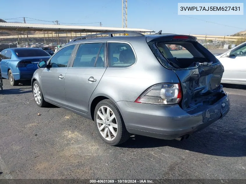 2014 Volkswagen Jetta Sportwagen 2.0L Tdi VIN: 3VWPL7AJ5EM627431 Lot: 40631369