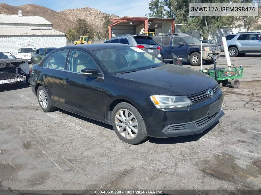 2014 Volkswagen Jetta 1.8T Se VIN: 3VWD17AJ8EM398476 Lot: 40635290