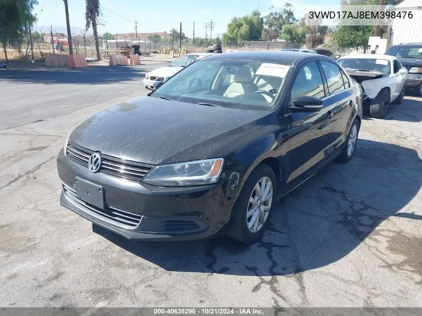 2014 Volkswagen Jetta 1.8T Se VIN: 3VWD17AJ8EM398476 Lot: 40635290