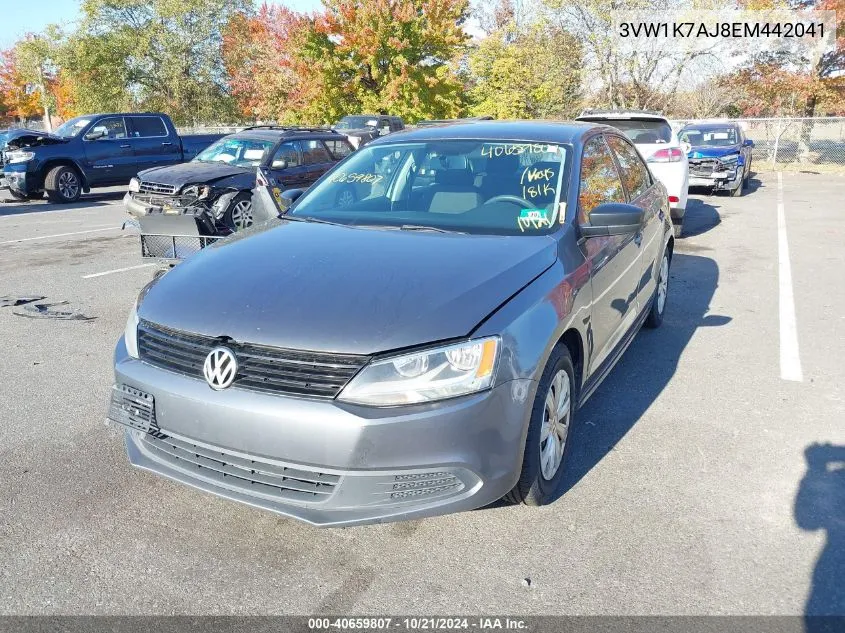 2014 Volkswagen Jetta 2.0L S VIN: 3VW1K7AJ8EM442041 Lot: 40659807